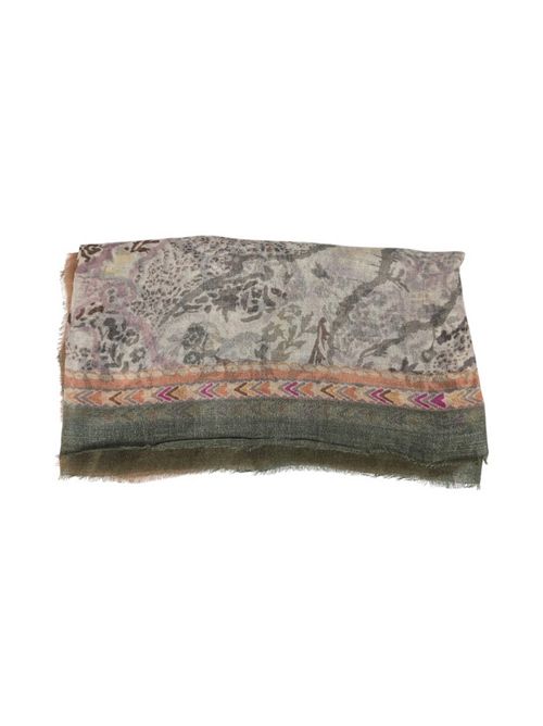 women's scarf patterned military cashmere and pink Gaynor Bongard | MADDYDUSTY PINK